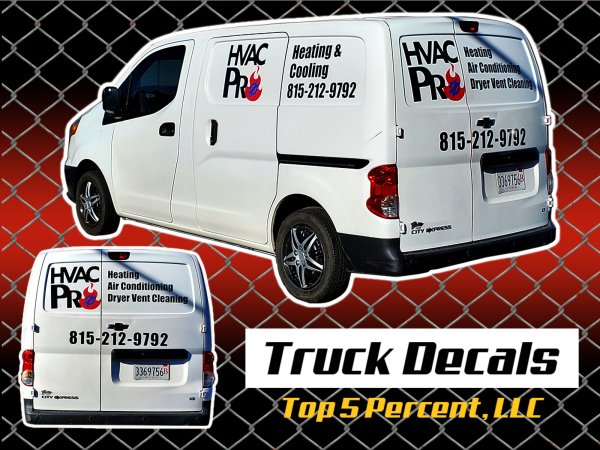 Custom car wraps and vinyl lettering on a vehicle in Joliet Illinois
