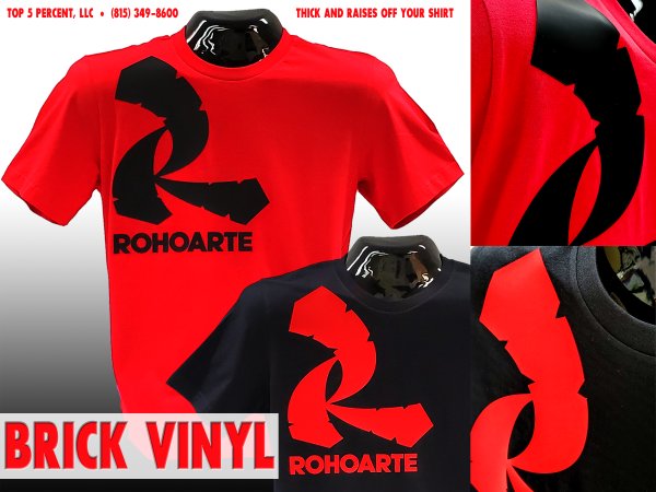 Custom brick vinyl shirt printing in Shorewood Illinois