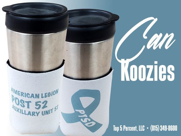 Custom foam and neoprene can koozies for events in Channahon and Joliet IL