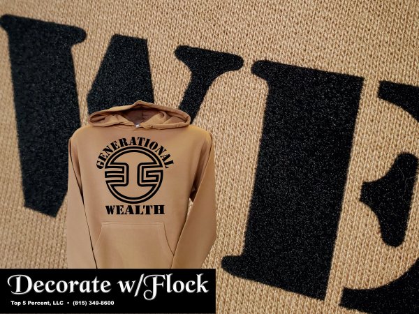 Custom flock print hoodie in Joliet Illinois