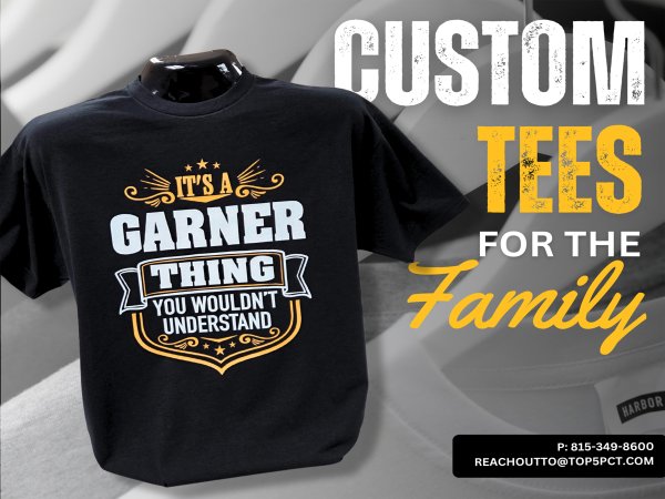 Custom family reunion shirts printed in Romeoville and Joliet Illinois