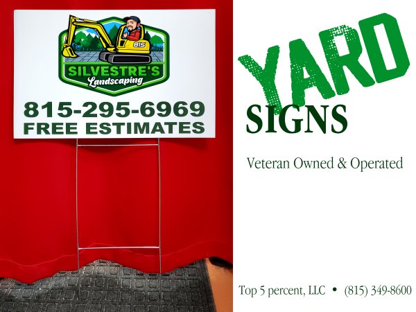 Yard signs and political signs printed near Rockdale Illinois