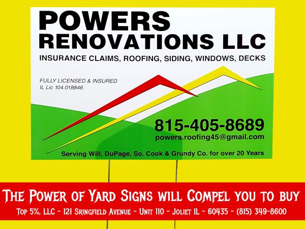 Custom yard signs and lawn signs printed in Shorewood Illinois