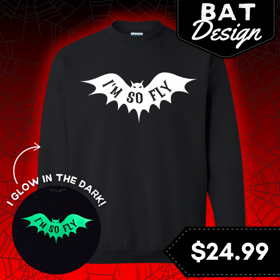 Glow In The Dark Halloween Bat Sweatshirt