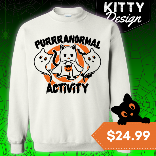 Halloween Ghost Kitty Sweatshirt