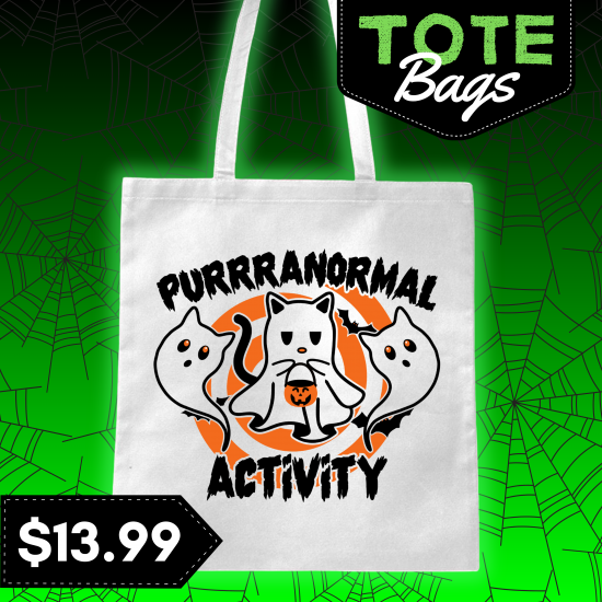 Halloween 'Purrranormal Activity' Tote Bag