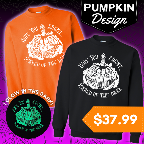 Halloween Glow In The Dark Pumpkin Sweatshirt