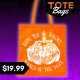 Halloween Glow in the Dark Pumpkin Tote Bag