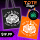 Halloween Glow in the Dark Pumpkin Tote Bag